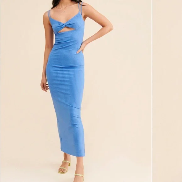 winter muse blue maxi dress - Picture 2 of 2